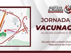 Circulación vial para la Jornada de vacunación en la Escuela Secundaria Diurna No. 85 en G.A.M.