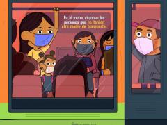Lámina 1, En el metro viajaban las personas que no tenían otro medio de transporte, por Pictoline.