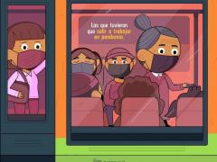 Lámina 2, Las que tuvieron que salir a trabajar en pandemia, por Pictoline.