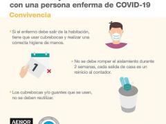 Infografía que indica tiempo que debe estar en confinamiento, guantes y cubrebocas deben ser desechados. Star Médica.