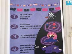Aviso Medidas de prevención COVID-19. Felíz Día de Muertos. Fotografía: Gloria Elisa Melgarejo García.