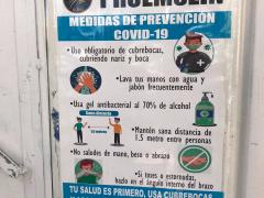 Póster Medidas de Prevención COVID-19, PROEMSEIN, Colonia Vértiz Narvarte, CdMx. Fotografía: Gloria Elisa Melgarejo García.