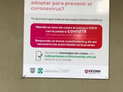 ¿Quieres saber qué medidas adoptar para prevenir el coronavirus?, Colonia Roma Sur, CdMx. Fotografía: Gloria Elisa Melgarejo García.