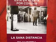 Cartel La ciudad de México está en alerta por COVID-19, Parque de los Venados, CdMx. Fotografía: Gloria Elisa Melgarejo García