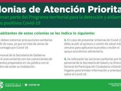 Aviso dirigido a las colonias con más peligro de COVID-19 en CDMX.
