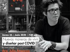Anuncio de charla "Nuevas maneras de vivir y diseñar post-COVID", Facebook e+a.