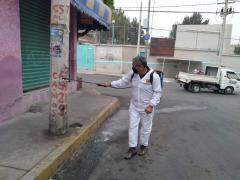 Brigada de sanitización realizadas en la Colonia Paraíso. Fotografía: Facebook Alcaldía Iztapalapa.