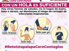 Flyer Con un HOLA es suficiente. Facebook Alcaldía Iztapalapa.