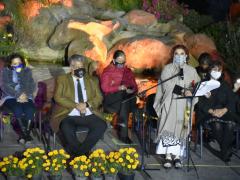 Fotografía de aa alcaldesa que encabeza la ceremonia, alcaldía Iztapalapa.