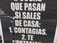 Segundo cartel de la campaña "Quédate en casa, quédate vivo". Fotografía: Stephanie Romero Faz