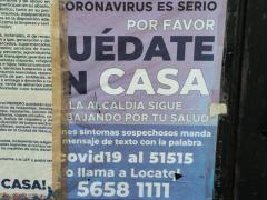 Cartel donde se busca concientizar a la población para que se tome en serio el COVID-19. Fotografía: Stephanie Romero Faz.