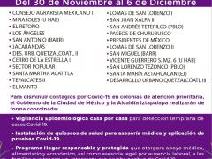 Cartel digital Colonias de atención prioritaria. Facebook Alcaldía Iztapalapa.