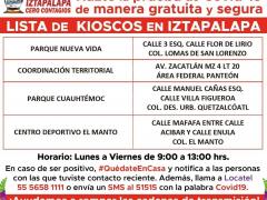Aviso Haste la prueba de COVID-19. Facebook: Alcaldía Iztapalapa.