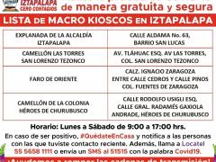 Aviso Haste la prueba de COVID-19. Facebook: Alcaldía Iztapalapa.