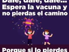Flyer: Dale, dale, dale... espera la vacuna. Facebook Alcaldia Iztapalapa.