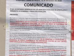 Comunicado Aviso por el que se seuspenden las romerías..., Alcaldía Iztapalapa. Fotografía: Stephanie Romero Faz