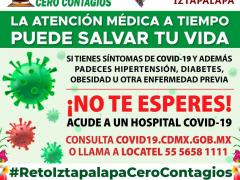 Se pide a la población que padezca enfermedades crónicas y presente síntomas de COVID-19, acudan al hospital lo más pronto posible.