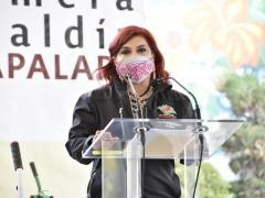 Alcaldesa presenta el proyecto sobre tanques de oxígeno. Fotografía: Facebook Alcaldía Iztapalapa.