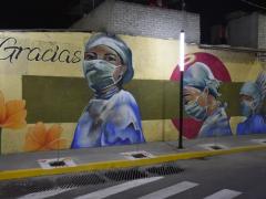¡Gracias! Mural en honor a las enfermeras. Fotografía: Facebook Alcaldía Iztapalapa.