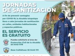 Jornadas de sanitización en Iztapalapa. Imagen: Facebook Alcaldía Iztapalapa.