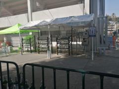 Centro de recarga de tanques para enfermos de COVID-19, Puerta 7, Ciudad Deportiva, CdMx. Fotografía: Facebook Sandra Merino.