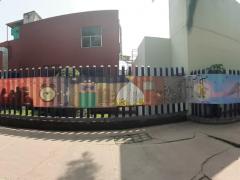 Toma panorámica del mural “Diseño y pandemia: la vida en aislamiento”. Fotografía: David Alonso Vargas Melgarejo.