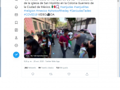Publicación de vídeo sobre el Día de San Judas Tadeo. Twitter: Daniel Aguilar Photo.