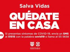 cartel "Salva vidas quédate en casa".