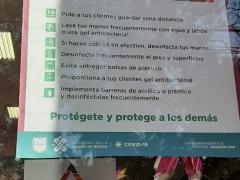 Cartel de CdMx "Evitemos el contagio de COVID-19", en Naviplastic. Fotografía: David Alonso Vargas Melgarejo