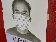 Cartel “Por Respeto Llévalo Puesto”. Fotografía: David Alonso Vargas Melgarejo