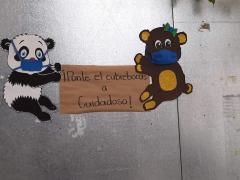 Cartel titular del proyecto ¡Ponle el cubrebocas a Cuidadoso! Fotografía: David Alonso Vargas Melgarejo