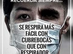 Se respira más fácil con cubrebocas que con respirador, Milenio Noticias.