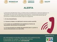Alerta sobre la Estrategia de Información telefónica correcaminos. Gobierno de México.