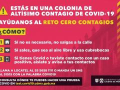 Flyer digital Ayúdanos al reto cero contagios. Gobierno de la Ciudad de México.