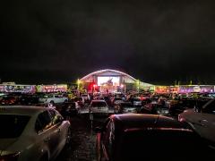 Imagen panorámica de un evento de cine auto para lucha libre. Fotografía: Facebook DTU lucha profesional mexicana.