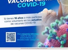 Infografía de Convocatoria para formar parte de grupo de prueba Vacuna contra COVID-19. Twitter INCMNSZ.