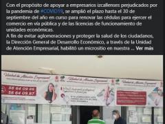 Publicación sobre prorroga de trámites por pandemia. Facebook Cuautilán Izcalli.