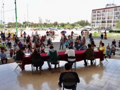 Reunión de funcionarios en Concha acústica, Cuautitlán Izcalli. Fotografía: Facebook Izcalli.
