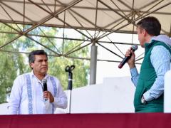 Reunión de funcionarios en Concha acústica, Cuautitlán Izcalli. Fotografía: Facebook Izcalli.