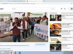 Publicación sobre que el presidente municipal de Cuautitlán Izcalli da positivo a COVID-19. YouTube El Universal.