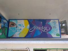 Panorámica del anfiteatro. Mural "Gracias", Parque Chopos, Ixtapaluca. Fotografía: Jazive Alejandra Chavez Mata.