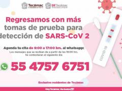 Infografía 1 DIF Tecámac: Regresamos con más tomas de prueba para detección de SARS-CoV2.