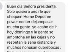 Captura de denuncia ciudadana sobre incumplimiento de medidas sanitarias en Home Depot Tecámac. Imagen: Impressiones Mx.