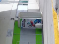Cámara de sanitización colocada en la puerta principal del Colegio Ateneo Mexicano, para el regreso a clases presenciales el 20 de agosto de 2021. Fotografía: Nordi Verónica del Rocío Enríquez Flores.