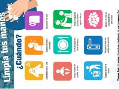 Infografía Limpia tus mano ¿Cuándo?, Kuo refacciones.
