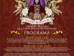 Flyer con el programa de las festividades en honor al Divino Redentor.
