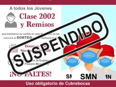 Flyer Aviso suspensión de inscripción para tramitar la cartilla de identidad del SMN Clase 2002 y Remisos.