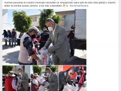 Publicación sobre entrega de apoyos al grupo "Recordar es vivir". Facebook Gobierno Municipal de Acolman.