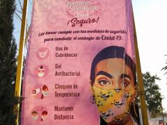 Anuncio “Bonito Trueque. Bazar seguro”, Colonia Centro, San Juan Teotihuacán. Fotografía: Isaías Hernández Rosales.