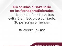 Recomendaciones para festejar a la Virgen de Guadalupe. Facebook Jaime Heredia Ángeles.